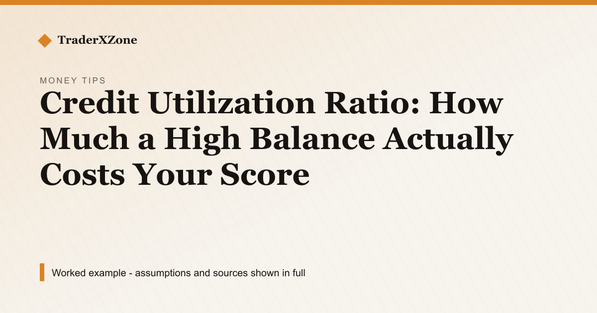 Credit Utilization Ratio: How Much a High Balance Actually Costs Your Score