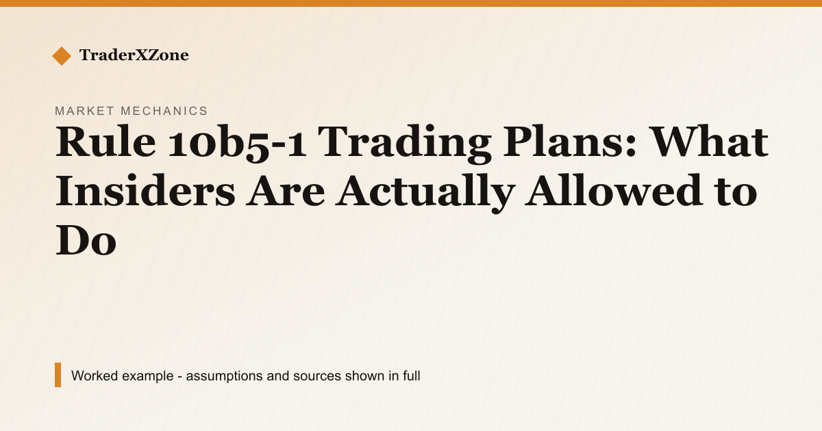 Rule 10b5-1 Trading Plans: What Insiders Are Actually Allowed to Do