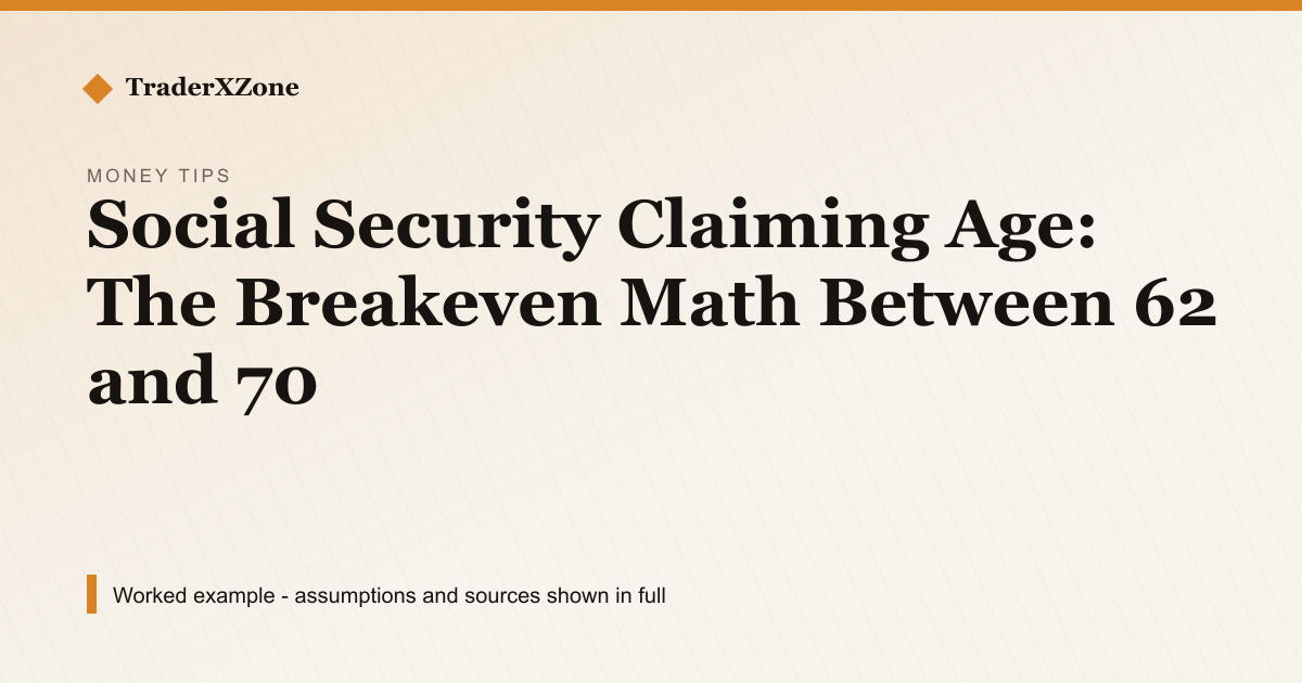 Social Security at 62 vs 70: Where Breakeven Lands
